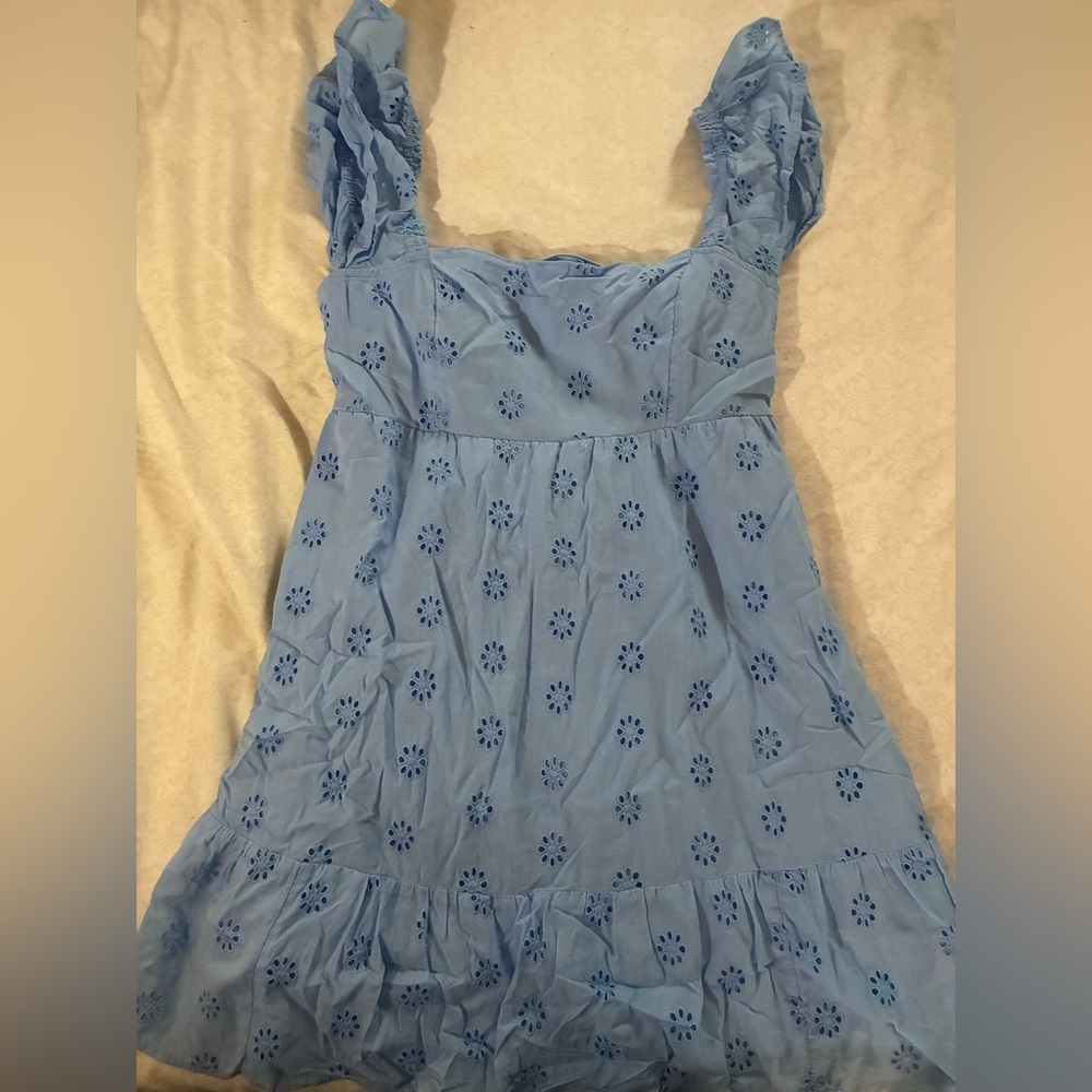 Hollister Light Blue Eyelet Dress